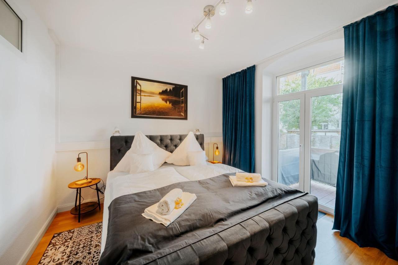 Blissplace 3 Zi Premium Apartment Nahe Getec Arena Mit Kingsize Betten Und Balkon Magdeburgo Exterior foto